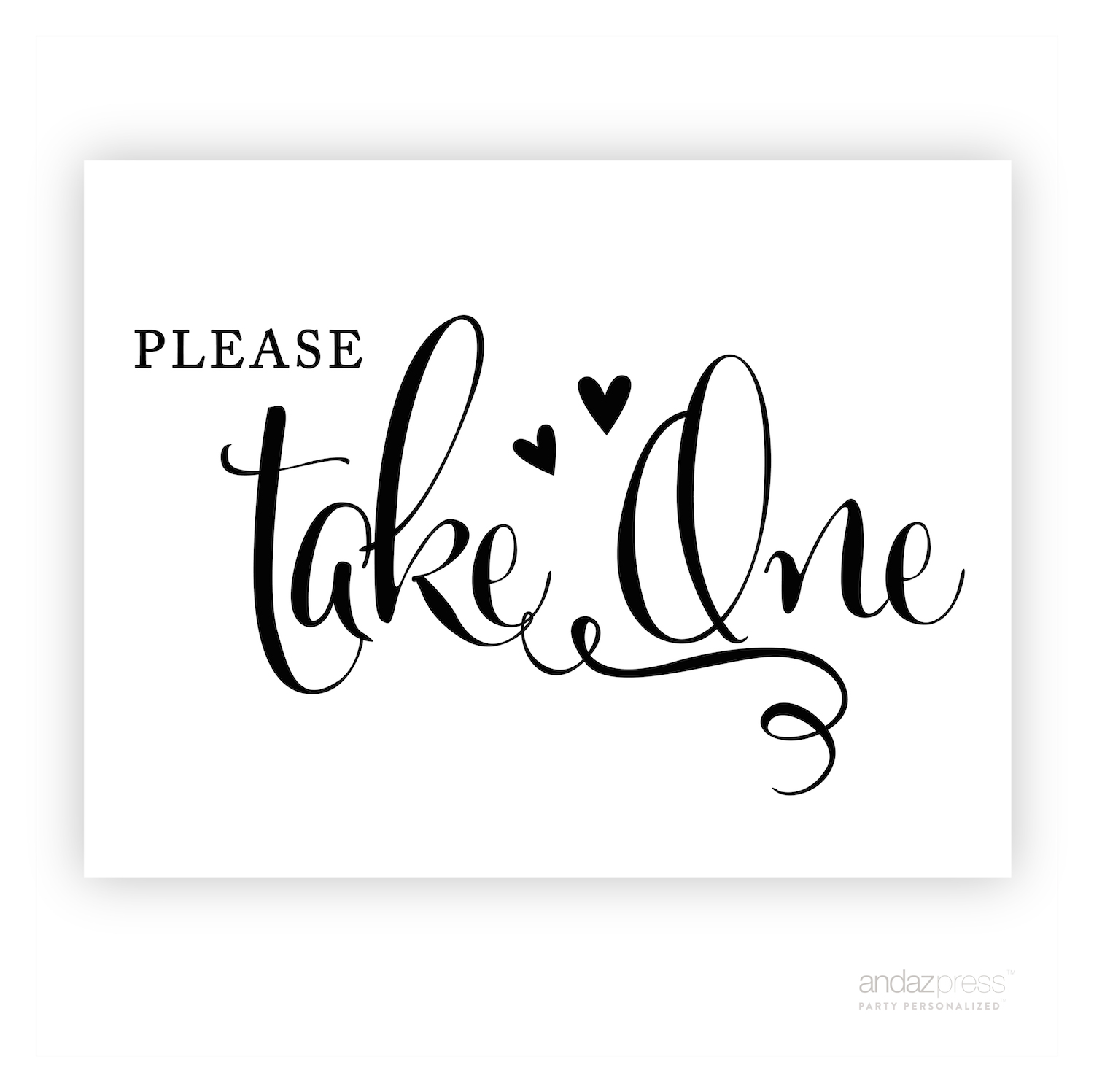 ap10251 andaz press wedding party signs formal black and white 8 5 inch x 11 inch please take one1