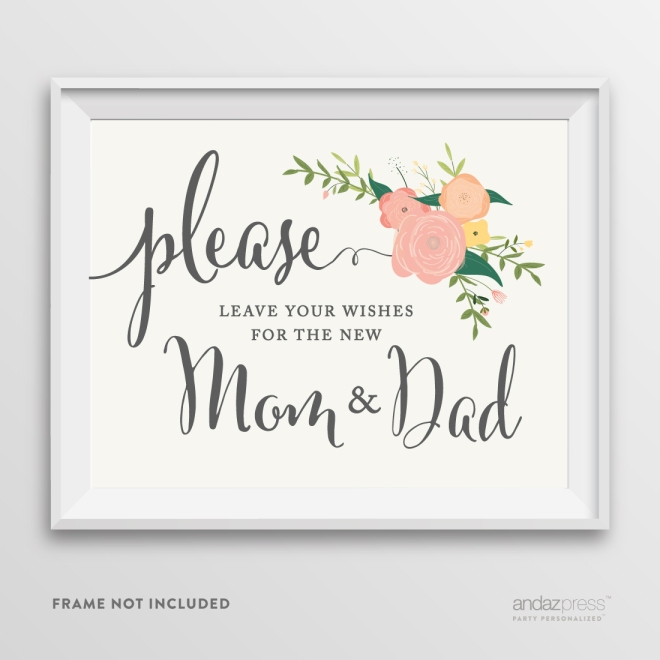 AP10779-Andaz-Press-Baby-Shower-Party-Signs,-Watercolor-Floral-Roses-Print,-8.5-inch-x-11-inch,-Please-Leave-Your-Wishes-for-the-New-Mom-_-Dad,-1-Pack---NEW