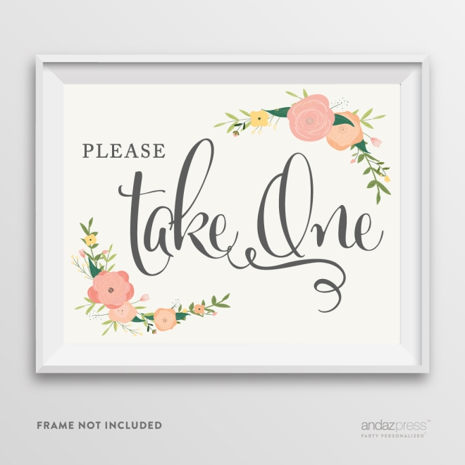AP10786-Andaz-Press-Wedding-Party-Signs,-Watercolor-Floral-Roses-Print,-8.5-inch-x-11-inch,-Please-Take-One,-1-Pack