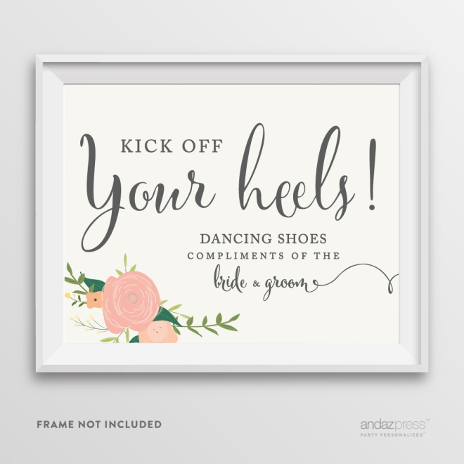 AP10808-Andaz-Press-Wedding-Party-Signs,-Watercolor-Floral-Roses-Print,-8.5-inch-x-11-inch,-Dancing-Shoes-Kick-Off-Your-Heels-Flip-Flop-Sandals-Dance-Floor-Reception-Sign,-1-Pack