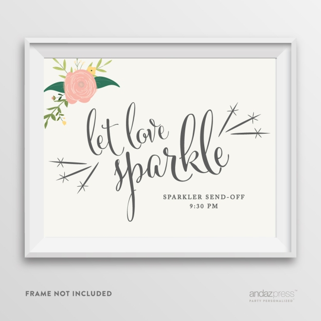 AP10822-Andaz-Press-Personalized-Wedding-Party-Signs,-Watercolor-Floral-Roses-Print,-8.5-inch-x-11-inch,-Let-Love-Sparkle,-Sparkler-Send-Off,-1-Pack,-Custom-Made-Any-Time