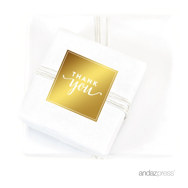 Andaz Press Fancy Square Gift Tags, Solid, Blank, Printed Gold Glitter, 24-Pack
