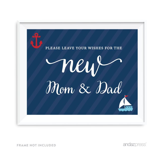AP57747 Andaz Press Nautical Collection, Please Leave Your Wishes for the New Mom _ Dad Guestbook Sign, 8.5x11-inch, 1-pack, For Ocean Sailor Inspired Birthday, Baby Bridal Shower, Baptism-01