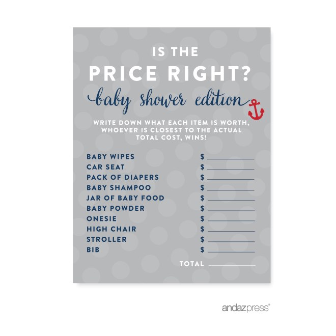 AP57758 Andaz Press Nautical Baby Shower Collection, Price is Right Game Cards, 20-pack-01
