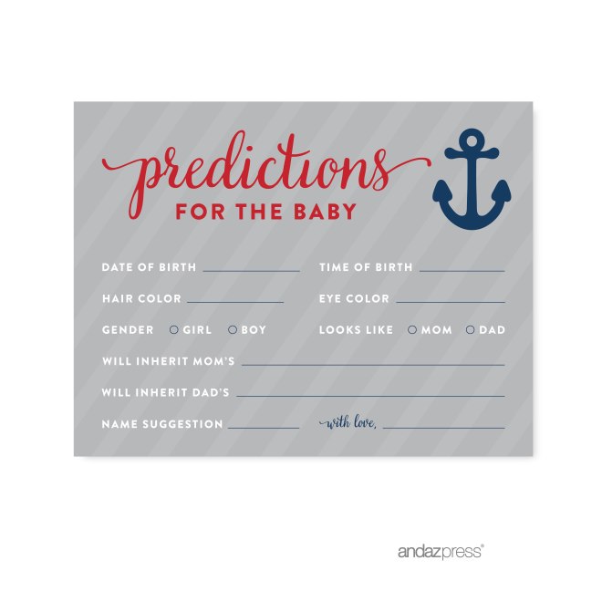 AP57761 Andaz Press Nautical Baby Shower Collection, Predictions for Baby Cards, 20-pack-02