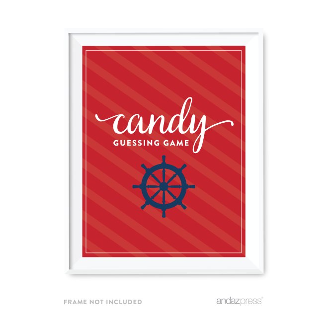 AP57764 Andaz Press Nautical Baby Shower Collection, Candy Guessing Game Cards, 30-pack photo 2-01