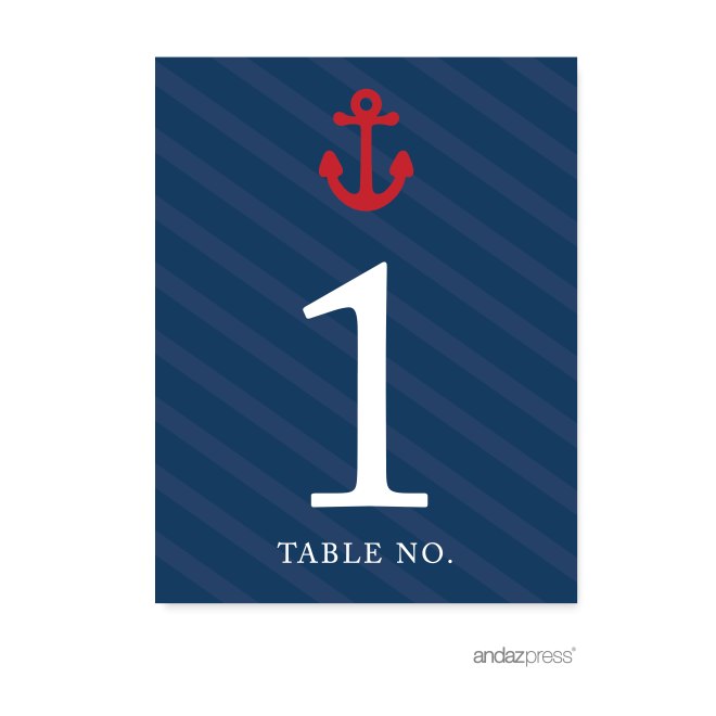 AP57772 Andaz Press Nautical Baby Shower Collection, Table Numbers 1 - 20 on Perforated Paper, Party _ Co Style, 1-Set, For Ocean Sailor Bon Voyage Adventure Inspired Themed Table Settings, Decor, Decorations Photo 1-01